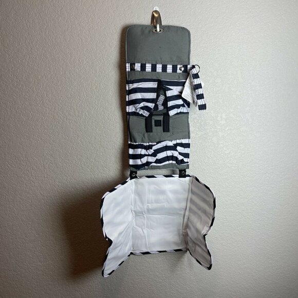 NWT Lillybit by Demdaco Diaper Clutch Bag Tote Purse Changing Pad Blue Striped - Picture 6 of 8